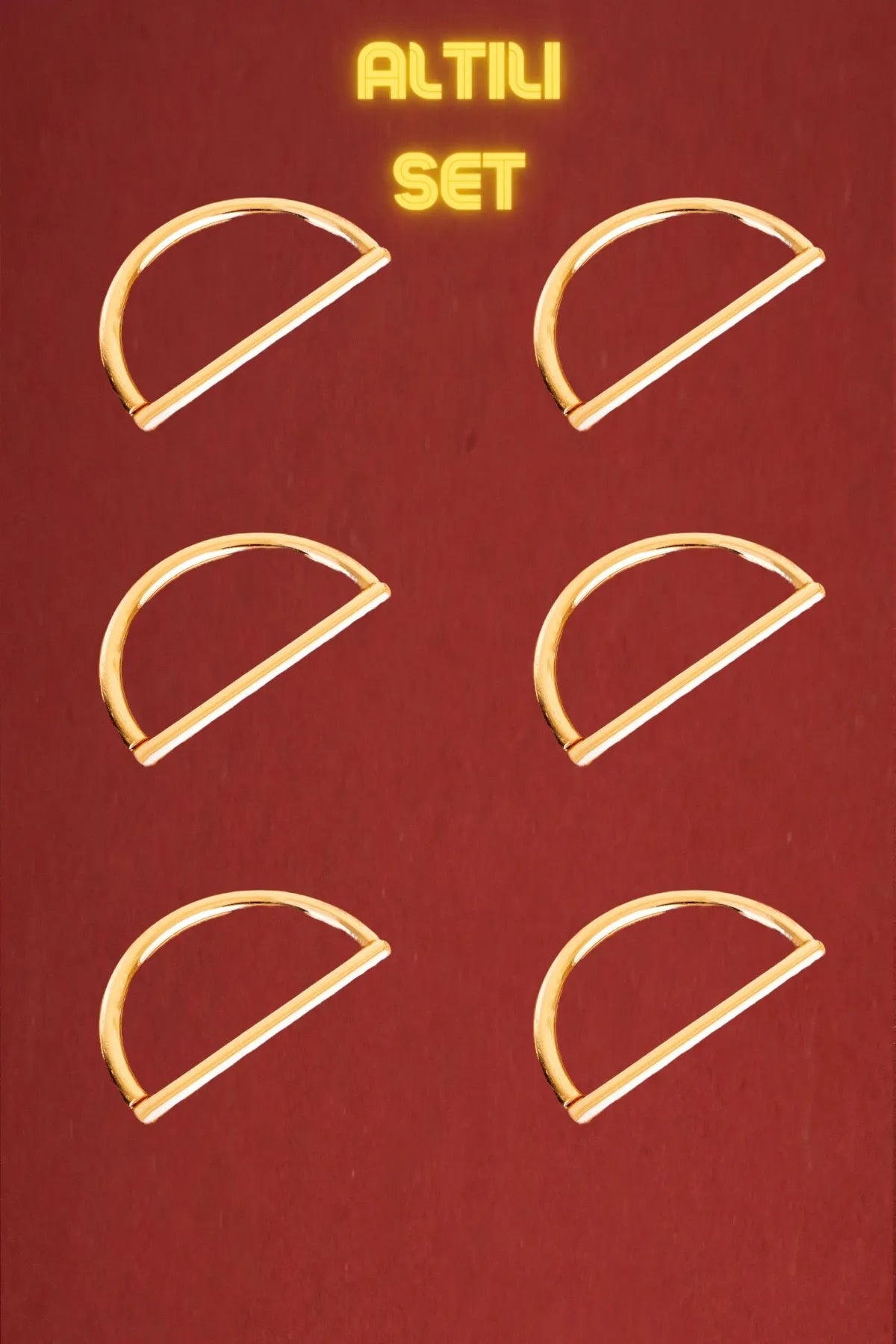 Mba Dekor 6'lı Gold Peçete Yüzüğü