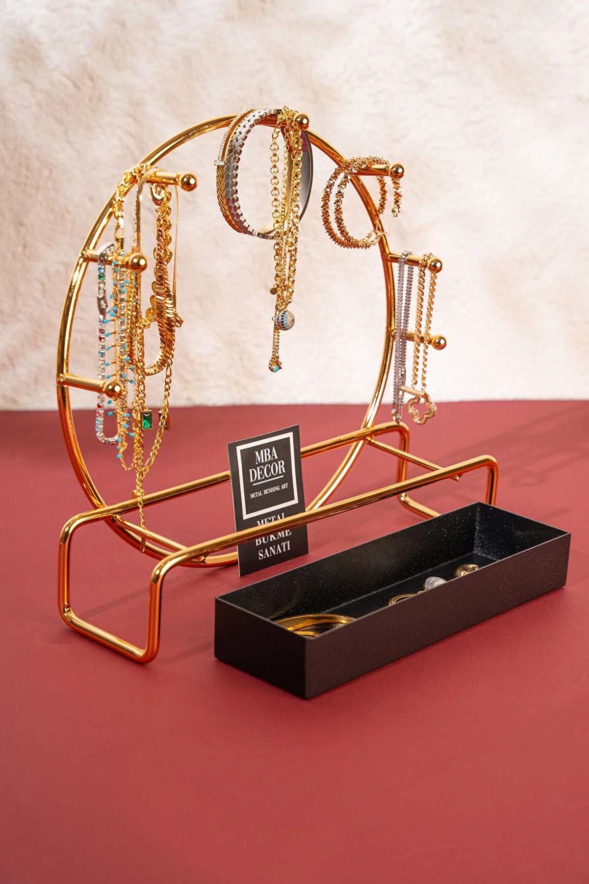 Mba Dekor Hazneli Gold Takı Standı 30×25×6 cm