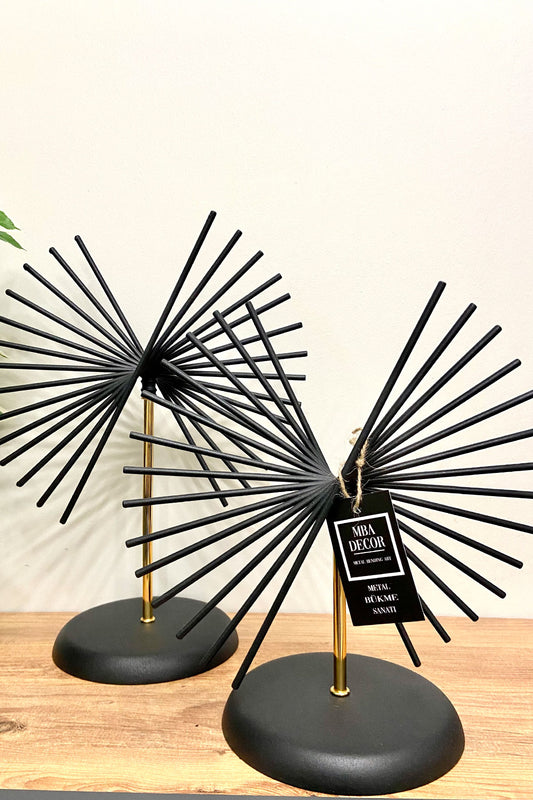 Mba Dekor Palmiye Model Siyah İkili Dekoratif Obje 36×30 cm