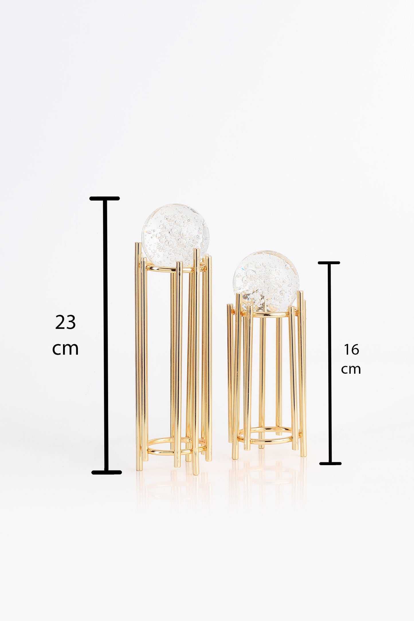 Mba Dekor Köpüklü Kristal Gold İkili Dekoratif Obje 23-16 cm