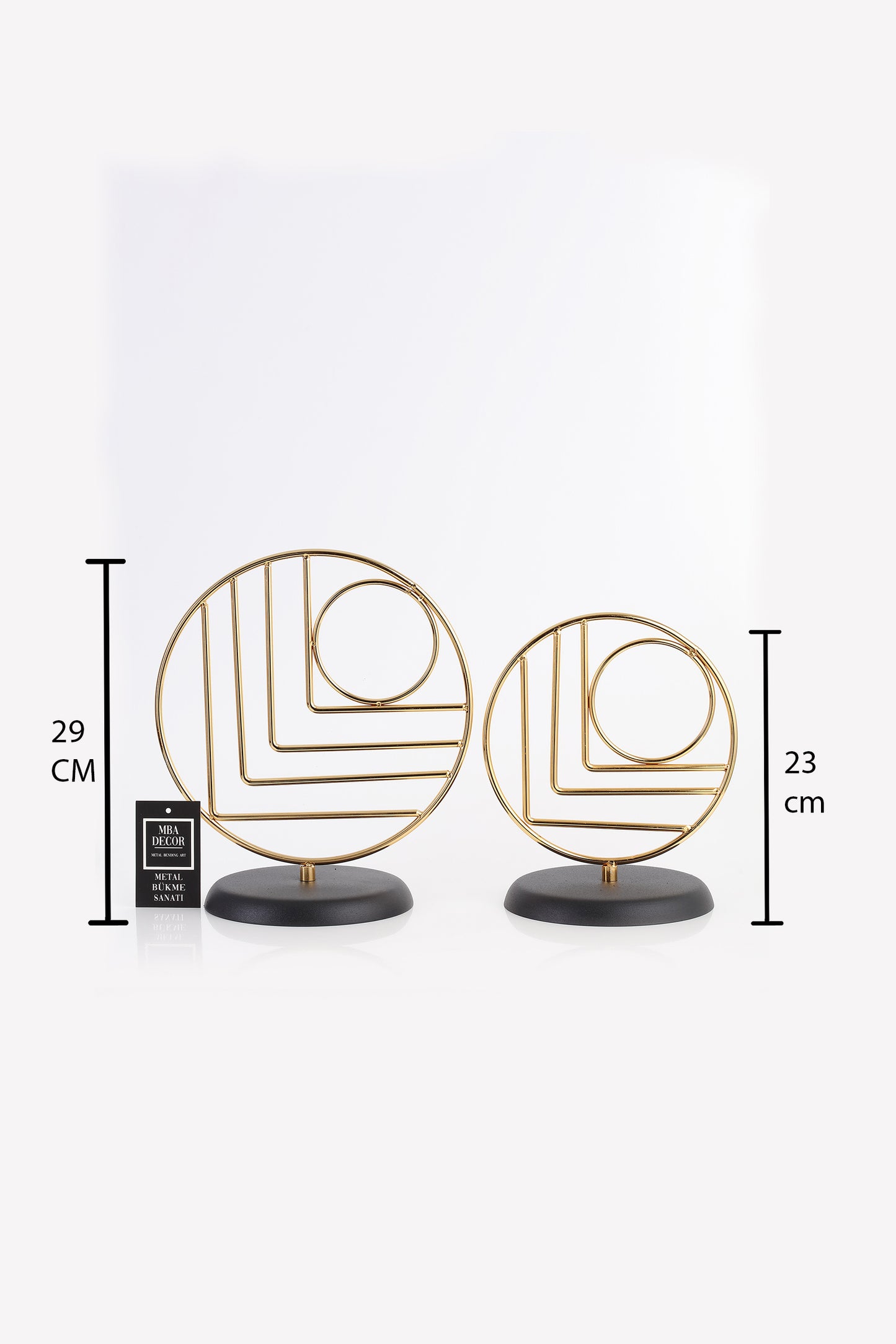 İkili Gold Dekoratif Obje Yılbaşı Dekorasyon Ofis Konsol Zigon Sehpa Üstü Paslanmaz Metal Romantisme