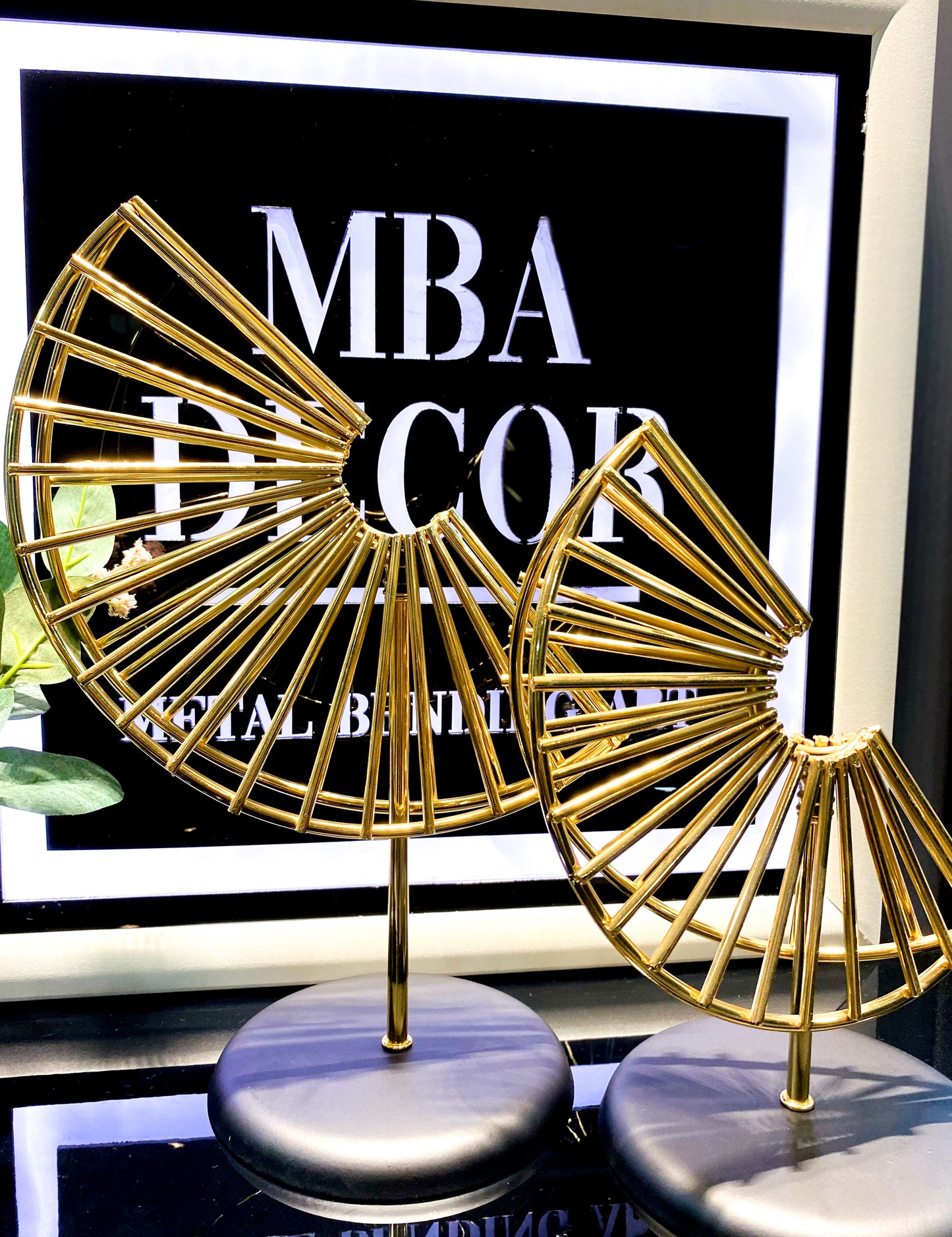 Mba Dekor Rutaceae Model Gold İkili Dekoratif Obje 40×30 cm