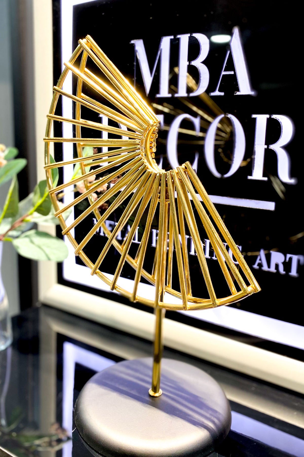 İkili Gold Dekoratif Obje Yılbaşı Dekorasyon Ofis Konsol Zigon Sehpa Üstü Paslanmaz Metal Rutaceae