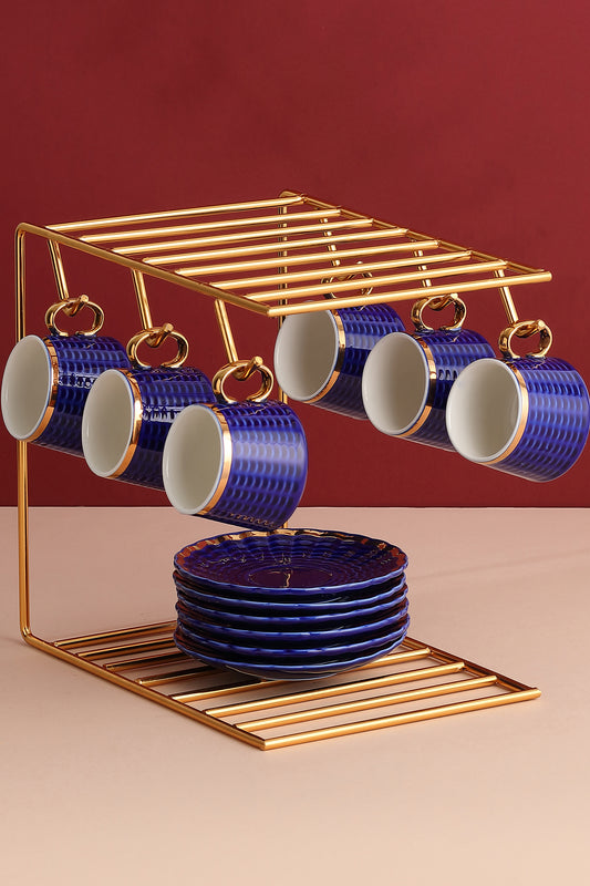 Mba Dekor Kahve Fincanı Standı Gold 6 Kişilik Organizer 22 cm
