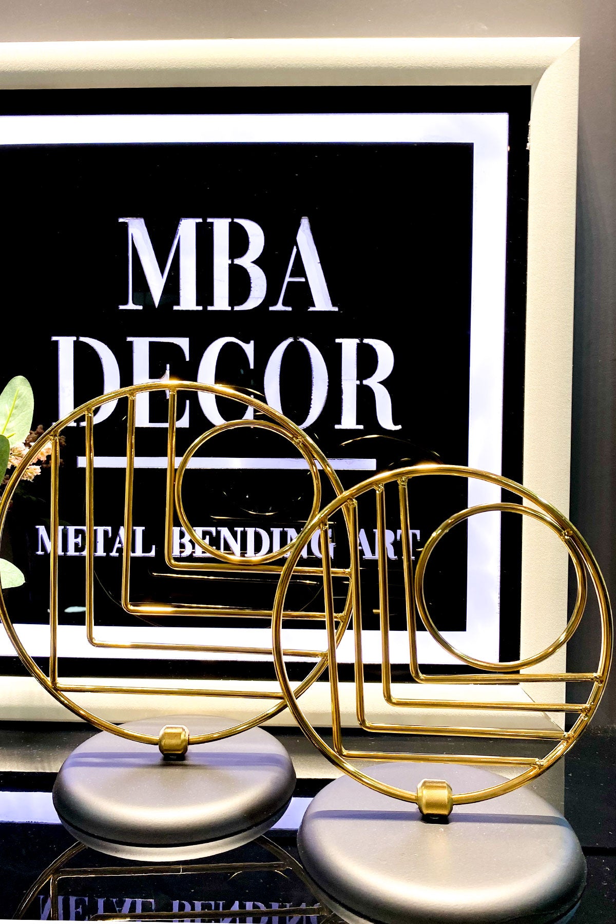 İkili Gold Dekoratif Obje Yılbaşı Dekorasyon Ofis Konsol Zigon Sehpa Üstü Paslanmaz Metal Romantisme